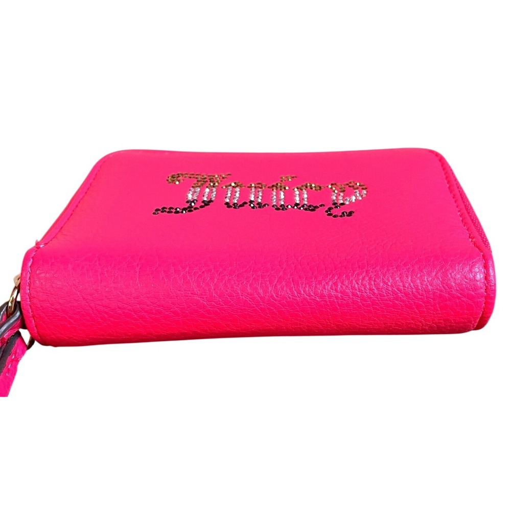Juicy Couture Hot Pink Rhinestone Wallet Y2K McBling Ombre Crystal Zip Around - Picture 2 of 7